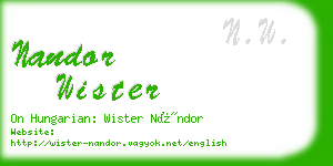 nandor wister business card